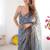 Grey Color zarkhan work  chiffon Saree