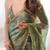 Olive Color zarkhan work  chiffon Saree