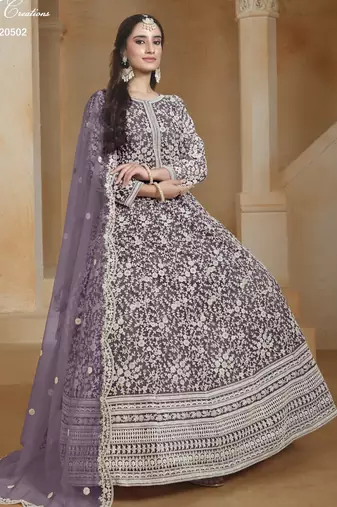 LAVENDER HEAVY NET GOWN 