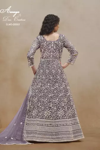 LAVENDER HEAVY NET GOWN 