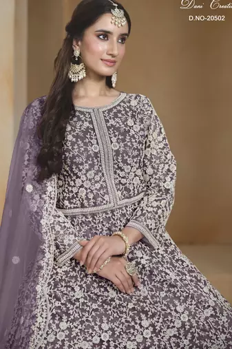 LAVENDER HEAVY NET GOWN 
