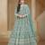 TEALCOLOR CORDING WORK HEAVY NET SEMI STICHED DESIGNER GOWN 