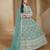 TEALCOLOR CORDING WORK HEAVY NET SEMI STICHED DESIGNER GOWN 