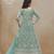 TEALCOLOR CORDING WORK HEAVY NET SEMI STICHED DESIGNER GOWN 