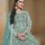 TEALCOLOR CORDING WORK HEAVY NET SEMI STICHED DESIGNER GOWN 