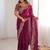 Magenta Color embroidery sequence work chiffon Saree