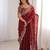 Red Color embroidery sequence work chiffon Saree