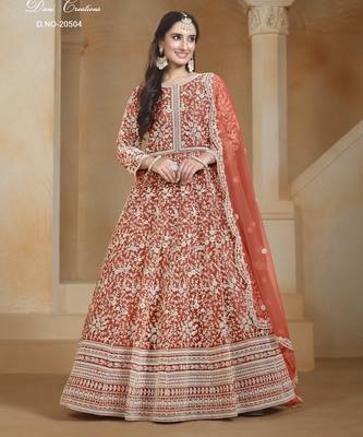 ORANGE HEAVY NET GOWN  1