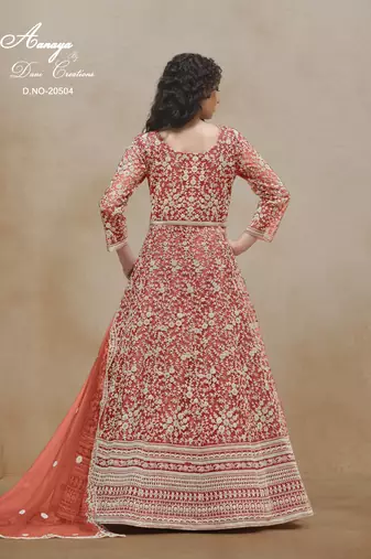 ORANGE HEAVY NET GOWN 