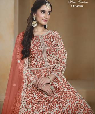 ORANGE HEAVY NET GOWN  4
