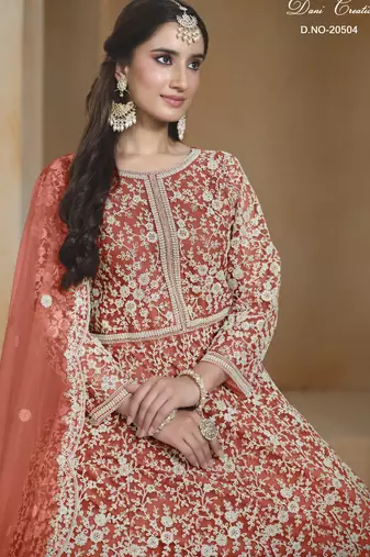 ORANGE HEAVY NET GOWN 