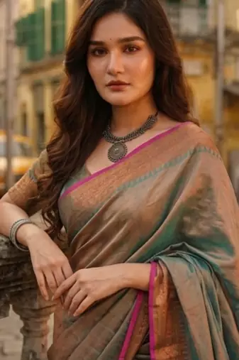  rama green handloom cotton tissue saree