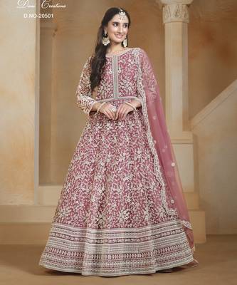 PINK HEAVY NET GOWN  1