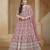 PINK COLOR CORDING WORK HEAVY NET SEMI STICHED DESIGNER GOWN 