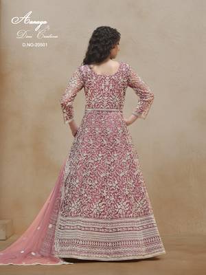 PINK HEAVY NET GOWN  3