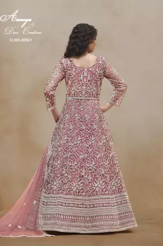 PINK HEAVY NET GOWN 