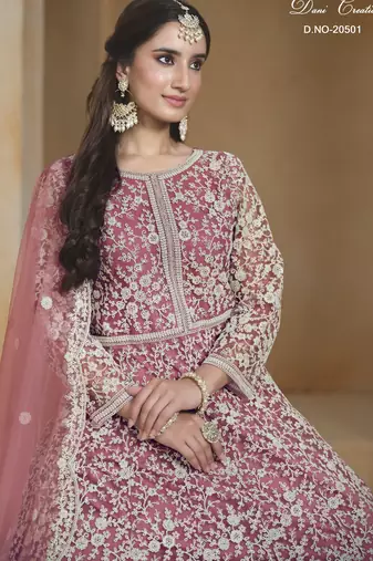 PINK HEAVY NET GOWN 