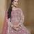 PINK COLOR CORDING WORK HEAVY NET SEMI STICHED DESIGNER GOWN 