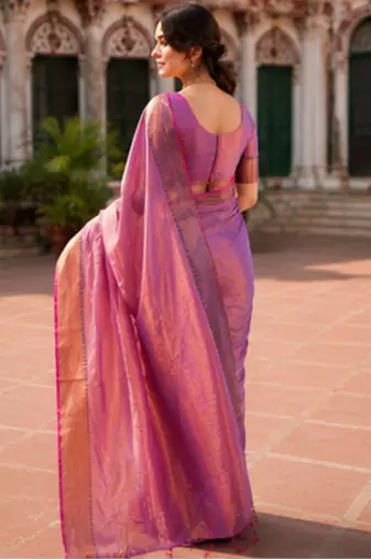  onion pink handloom cotton tissue saree