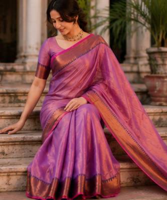  onion pink handloom cotton tissue saree 3