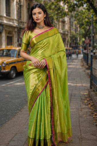  parrot handloom cotton tissue saree