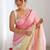 Light Pink Color embroidery sequence work chiffon Saree
