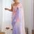 Lavender Color embroidery sequence work chiffon Saree