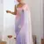 Lavender Color embroidery sequence work chiffon Saree