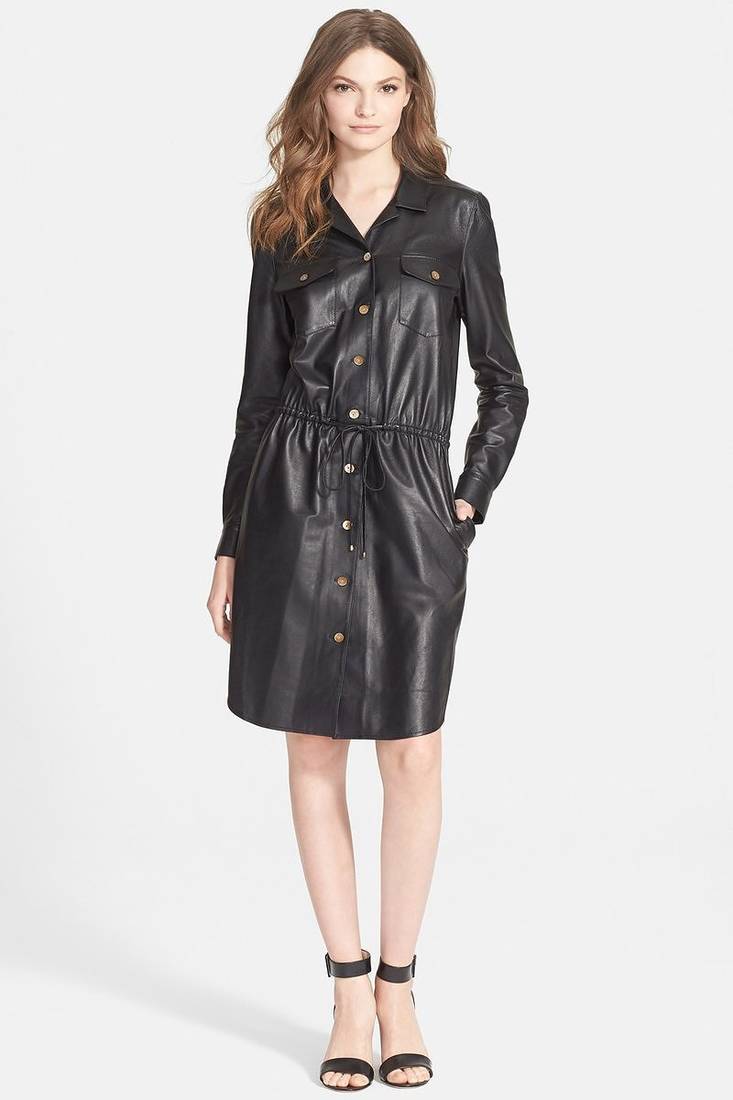 women's genuine lambskin mini leather dress form fitting bodycon style exclusive