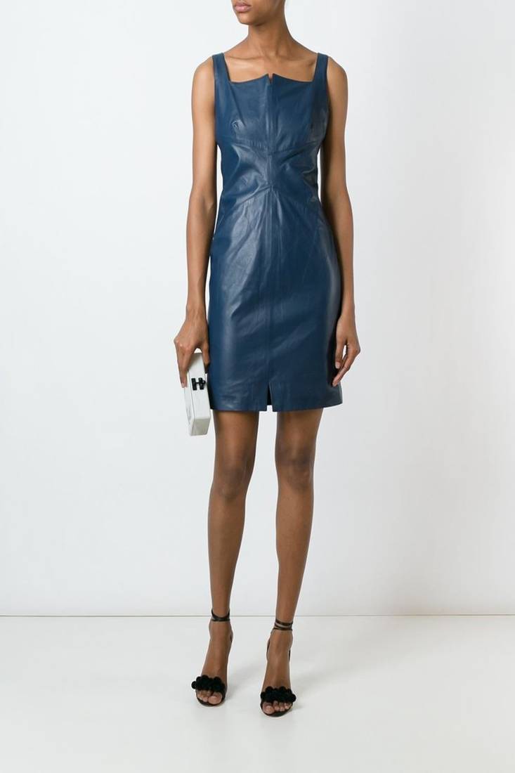 women's genuine lambskin mini leather dress form fitting bodycon style modern