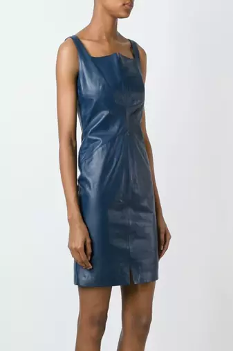women's genuine lambskin mini leather dress form fitting bodycon style modern