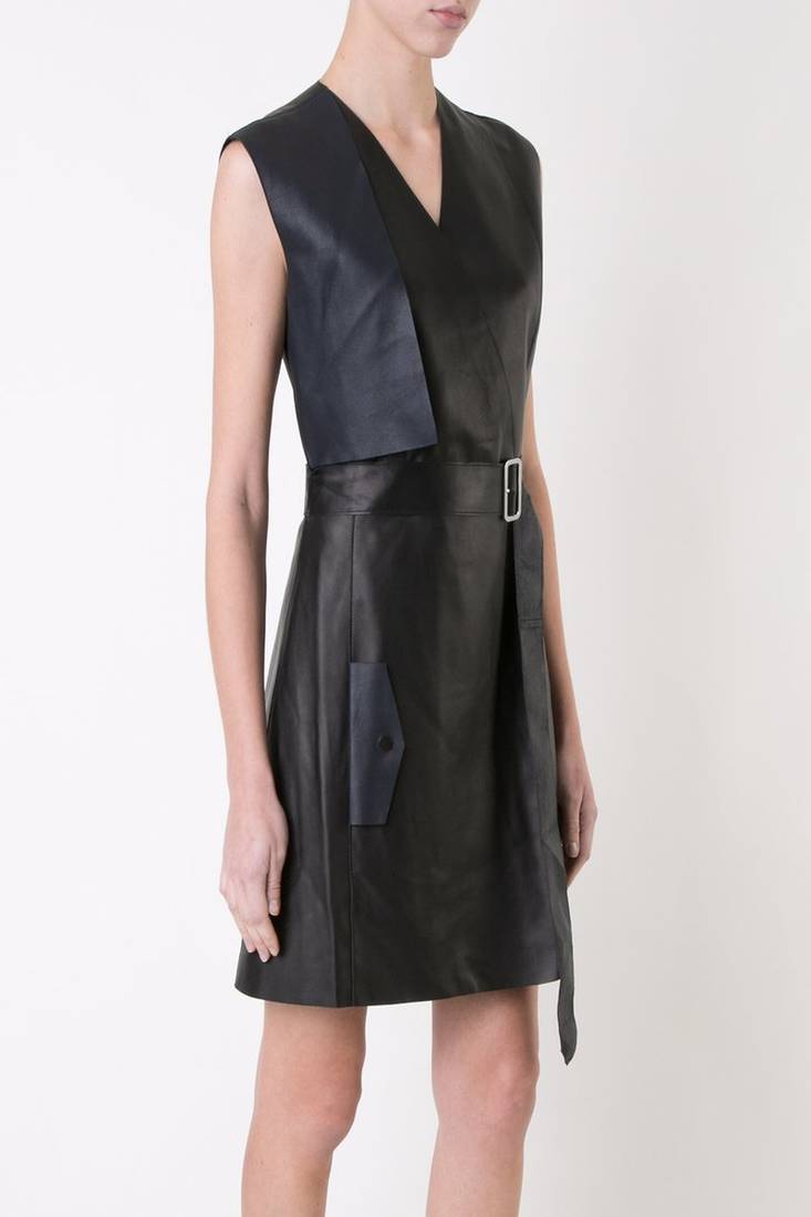 women's genuine lambskin mini leather dress form fitting bodycon style stylish