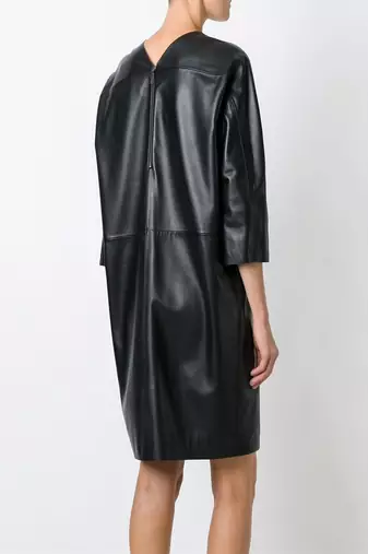 women's genuine lambskin mini leather dress form fitting bodycon style authentic