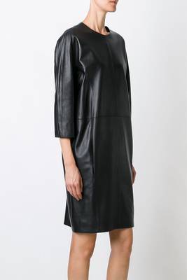 women's genuine lambskin mini leather dress form fitting bodycon style authentic 3