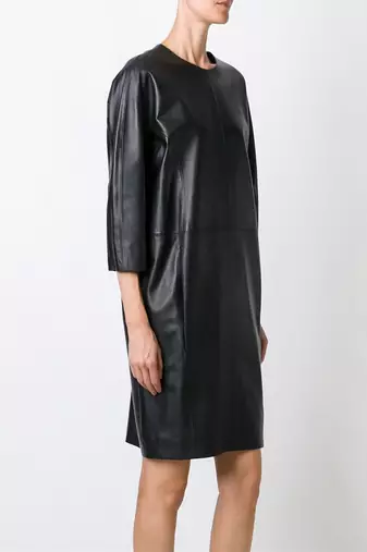 women's genuine lambskin mini leather dress form fitting bodycon style authentic