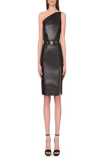 women's genuine lambskin mini leather dress form fitting bodycon style genuine