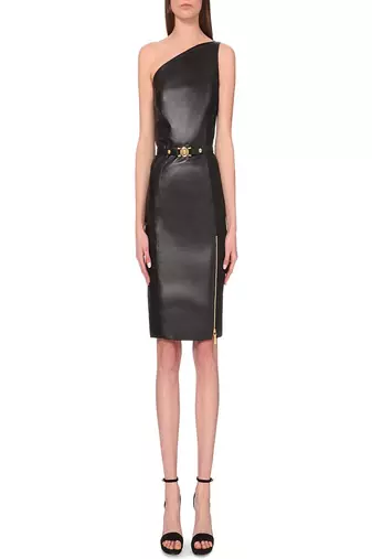 women's genuine lambskin mini leather dress form fitting bodycon style genuine
