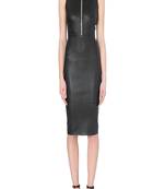 women's lambskin mini leather dress sleeveless cut stylish