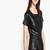 women’s lambskin genuine leather bodycon dress short sleeve wear mini dress