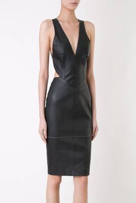 women's lambskin mini leather dress sleeveless fit exclusive 3