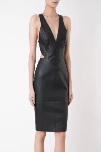 women's lambskin mini leather dress sleeveless fit exclusive