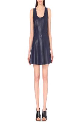 women's lambskin leather dress sleeveless cut authentic 1