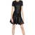 women’s genuine lambskin leather dress short sleeve casual midi dress