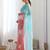 Sky Blue Color embroidery sequence work chiffon Saree