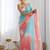 Sky Blue Color embroidery sequence work chiffon Saree