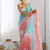 Sky Blue Color embroidery sequence work chiffon Saree