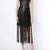 women’s lambskin genuine leather bodycon dress fringed  wear mini leather dress