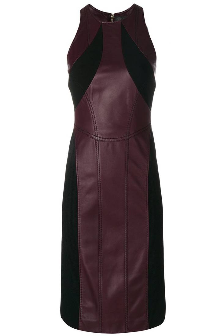women’s lambskin genuine leather bodycon dress sleeveless wear mini leather dress