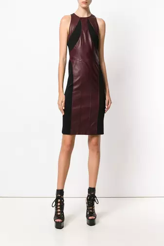 women's lambskin mini leather dress sleeveless fit authentic