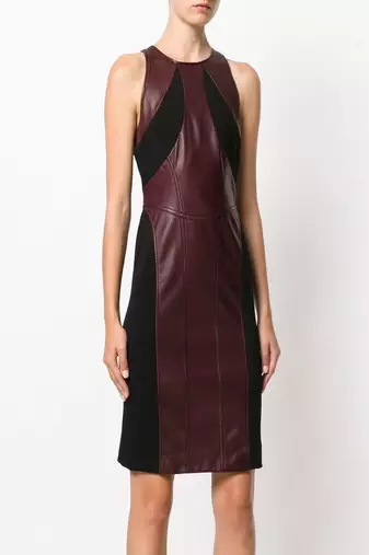 women's lambskin mini leather dress sleeveless fit authentic